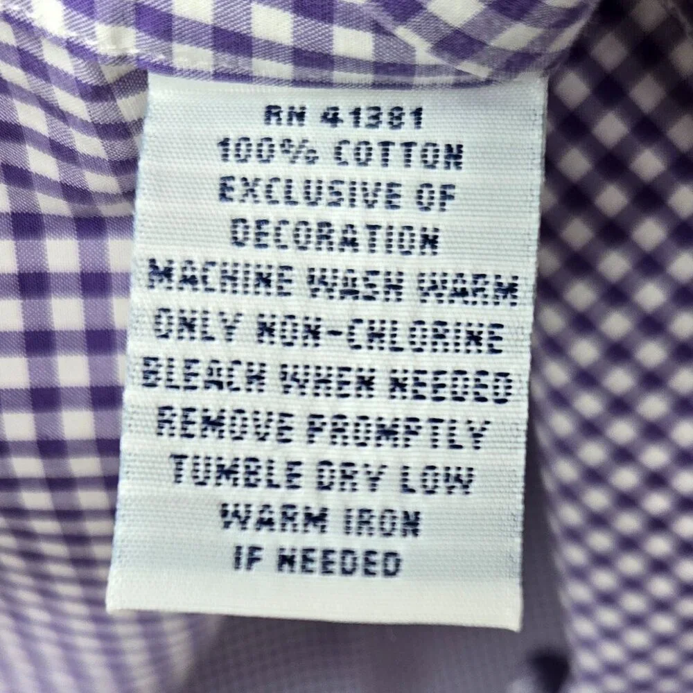Polo Ralph‎ Lauren Purple Gingham Check Shirt Men's Preppy Embroidered Pony L